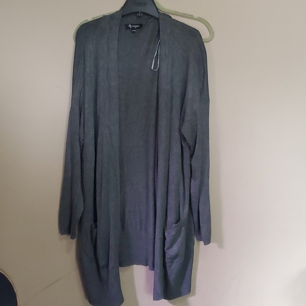Lily Morgan long open sweater size xl